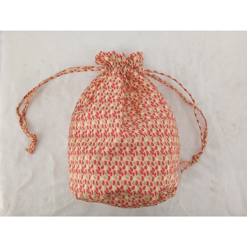 Vera Bradley Preppy Poly Ditty Bag Drawstring‎ Yellow Pink White Gray Dots